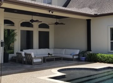 Mediterranean inspired covered patio